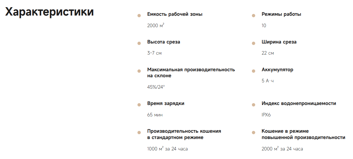 Характеристики